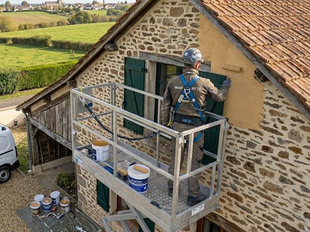 Rénovation et ravalement de façade en peinture à Champagné (72470)